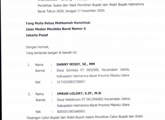 Bawaslu Halbar Finishing Keterangan Di MK Atas Laporan Danny Missy-Imran Lolory