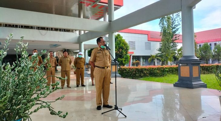 Sekdakab Halbar Pimpin Apel Gabungan Perdana Pasca Libur Lebaran