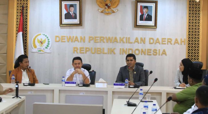 Hasby Yusuf Terima Aspirasi Wakil Bupati dan Masyarakat Halmahera Timur di DPD RI