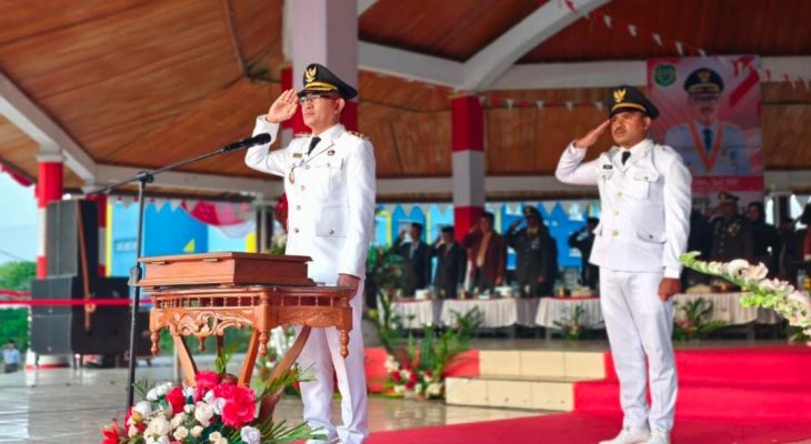 Wabup Djufri Muhamad Jadi Irup Upacara Penurunan Bendera HUT ke 81 RI